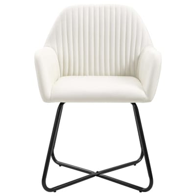 vidaXL - Eetkamerstoelen - 2 - st - stof - crèmekleurig