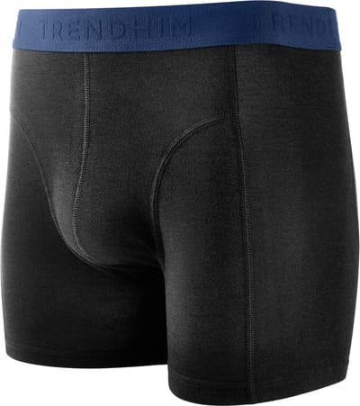 FreeFeel | Zwarte bamboe boxershort met donkerblauwe tailleband