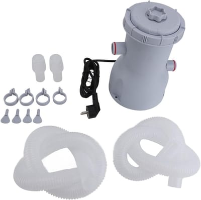 Allecto-Filterpompset voor Opstelzwembad - 35 W - 530 GPH - Transparante ABS-filterpomp - Pompdebiet - Volume 1100-14300 l - EU-stekker 220 V - Zwembadaccessoire - Geschikt voor Opstelzwembaden - Wit