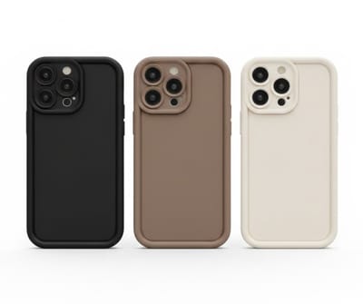 3 stuks Zwart beige bruin telefoon hoesje – backcover – geschikt voor iPhone 13 Pro – zachte matte uitstraling – camera bescherming