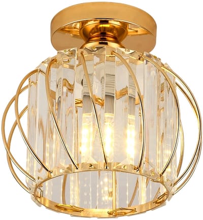 Haobosic - LUXE KRISTALLEN PLAFONDLAMP MET GOUDEN RAND