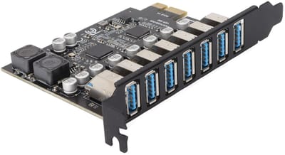 Dailygoody - 7-poorts PCIE-uitbreidingskaart - USB 3.2 - Snelle gegevensoverdracht - Compact formaat - Interne USB-hub - Geschikt voor XP 8 10 11