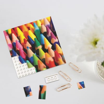 Bouwsteen Puzzel - Foto Blokken - Woondecoratie Maken - Dubbelzijdig Ontwerp - Niet Gespecificeerd - Wit