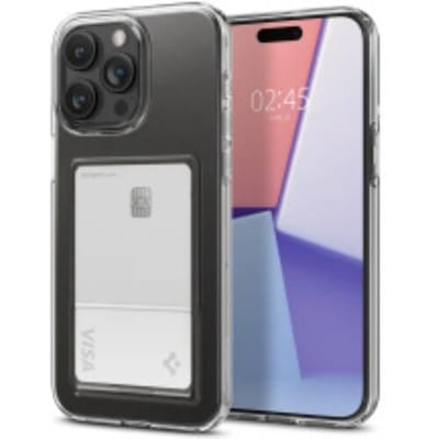 Spigen Crystal Slot Hoesje Geschikt voor Apple iPhone 16 Pro Max | Ruimte voor 1 Pasje | Back Cover | Transparant