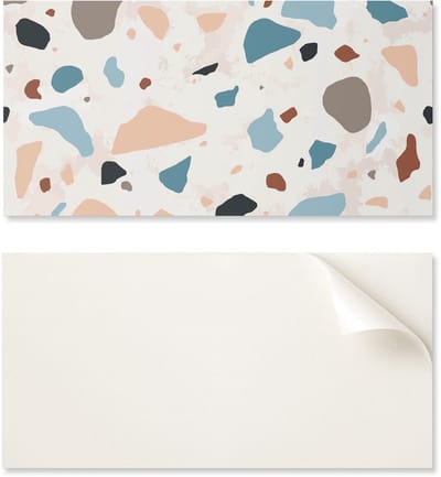 Zelfklevend vinylpaneel met print van 100x50 cm, patroon met steenfragmenten.