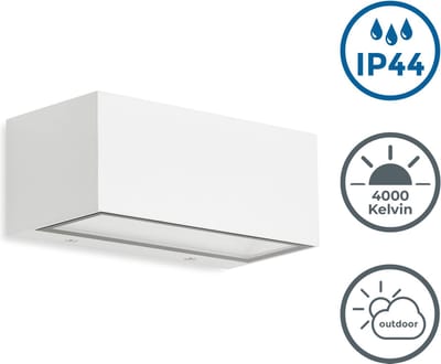 B.K.Licht - LED Wandlamp voor buiten - IP44 - buitenverlichting - 12W - 1300lm - 4.000K - 18,5x7,5x9,1 cm