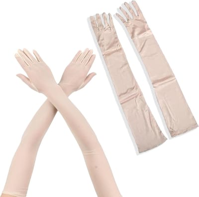 Elegante Lange Vingerschoenen van Tulle - Dunne Rekbare Transparante Handschoenen voor Feest, Cosplay en Avondkleding