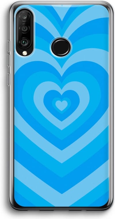 Case Company® - Hoesje geschikt voor Huawei P30 Lite hoesje - Hart Blauw - Soft Cover Telefoonhoesje - Bescherming aan alle Kanten en Schermrand