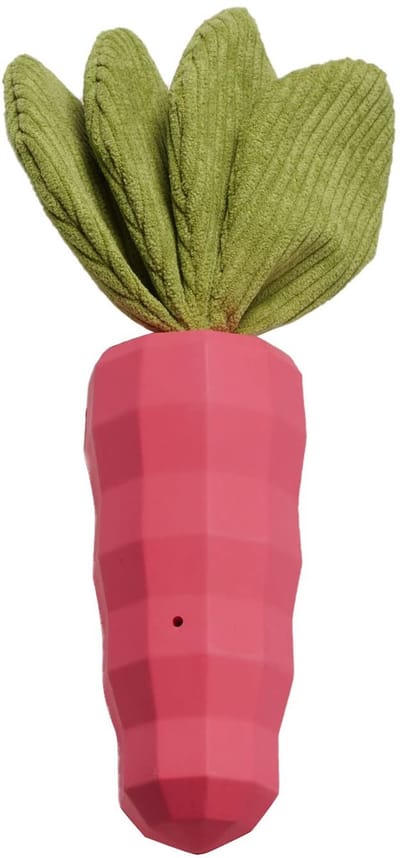 longziming -Carrot Dog Toy - Chew Toy For Dogs - Rubber Dog Chew Toy - Quietschend En Knisperend - Milchgeschmack - Milieuvriendelijk Gummi - Voor Alle Hondenrassen - 1 Stuk - Roze