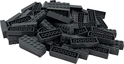 100 Bouwstenen 2x6 | Donkergrijs | Compatibel met Lego Classic | Keuze uit vele kleuren | SmallBricks