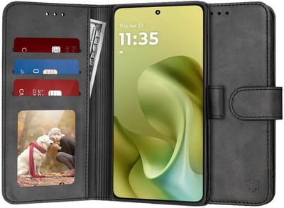 Hoesje geschikt voor Motorola Moto G86 - Techsuit Diary Book Wallet Case - Zwart