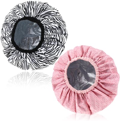 Dailygoods- Conditioneringsmuts Dubbellaags - 2 Stuks - Aluminiumfolie - Herbruikbare Douchecaps - Stoomcaps - Voor Haarbehandelingen Thuis/Salon - Haarmuts