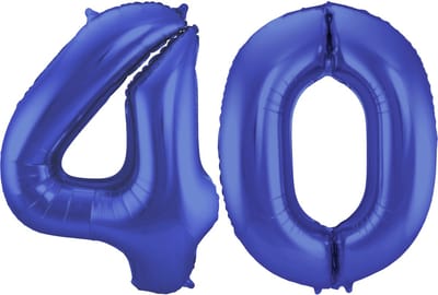 Folat Verjaardag Leeftijd folieballon - 40 jaar - blauw - 86 cm - cijferballon groot