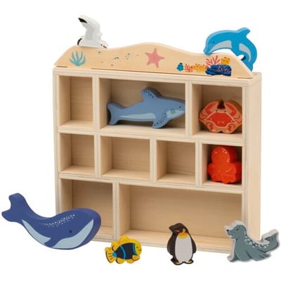 LUPILU Houten speeldoos met dieren (Zeedieren)