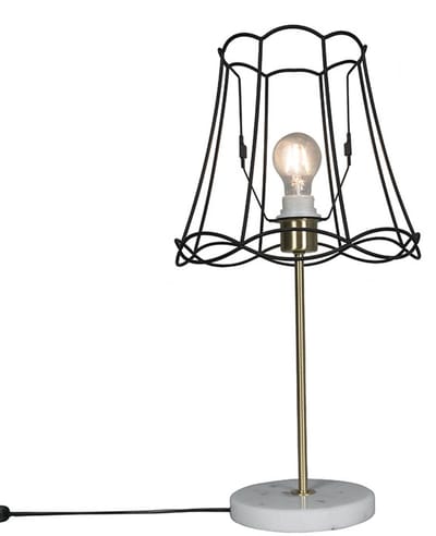 QAZQA kaso - Retro Tafellamp met kap - 1 lichts - H 550 mm - Zwart Goud - Woonkamer | Slaapkamer | Keuken