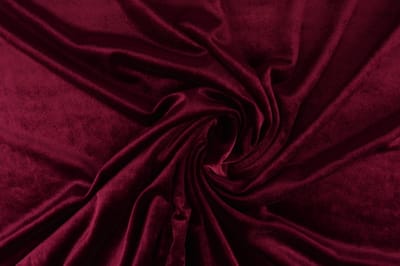 35 meter stretch fluweel - Wijnrood - 93% polyester - 7% elastaan
