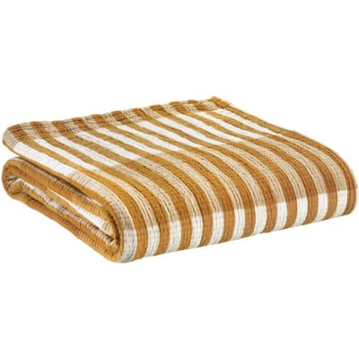 Katoenen plaid Vivaraise Calista 100% - Saffraan - 137 x 180 cm