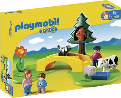 Speelfiguren - Familie set - Spelen met dieren - Inclusief brug - 7 delig - Multicolor