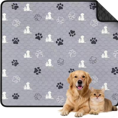 Plasmatjes voor huisdieren - Herbruikbare trainingsmatjes voor honden - Wasbaar - Superabsorberende plasmatjes voor puppy's - Waterdichte plasmatjes - Geschikt voor honden, in de auto en op reis - Grijs -60*45cm