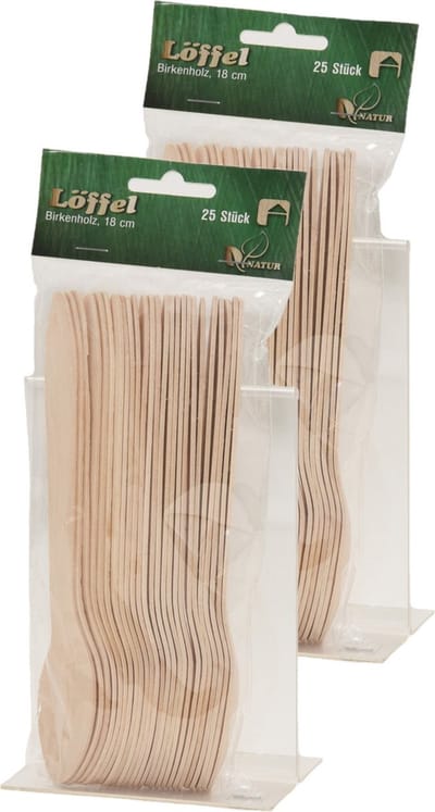 Wegwerplepeltjes - 50x stuks - hout - 18 cm - lepels - BBQ/verjaardag/picknick bestek berkenhout