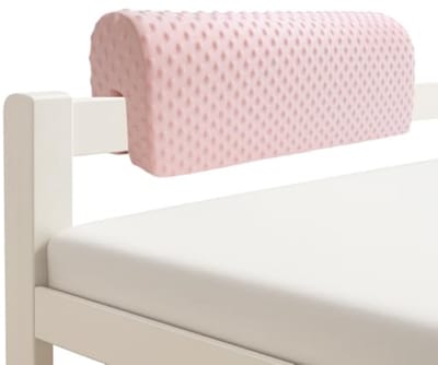 Bedrandbescherming kinderbed - Bedhek bekleding met valpreventie - Zachte bumper anti-botsing - Universele pasvorm - 70 cm hoog - Roze