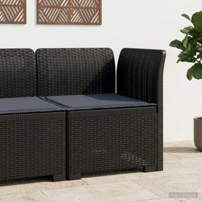 vidaXL - Eén-zits - Tuin - Sofa - met - Kussen - Rieten - Look - PP - Antraciet