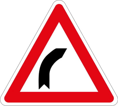 Bocht naar rechts sticker - J2 | 10 cm
