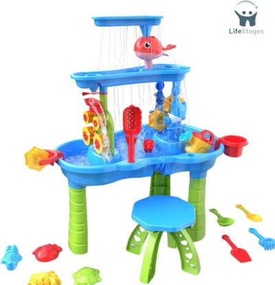 LifeStages - Watertafel - Zand- En Watertafel - 3 Dieren Buiten - Waterspeeltafel - Speelgoed Voor Kinderen - Sensorische Tafels - Zomer - Strand - Speelgoed Voor Kinderen - Leeftijd 3 - 4 - 5 - 6
