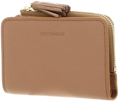 COCCINELLE Leren Portemonnee Tassel Wallet Skin Lichtbruin