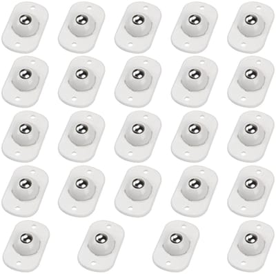 Meubelwielen - Zelfklevende wielen - 24 stuks - 4,5 × 2,7 cm - Mini universele wielen - Keukenwieltjes - 360° draaibare wielen - Geschikt voor prullenbakken, opbergbakken en kleine meubels - Wit