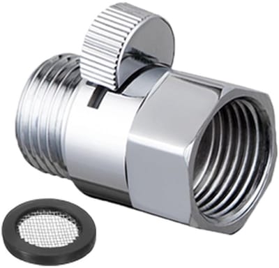 Allecto - Silver Douchekop Afsluitklep van Massief Messing - Waterstroomregulator