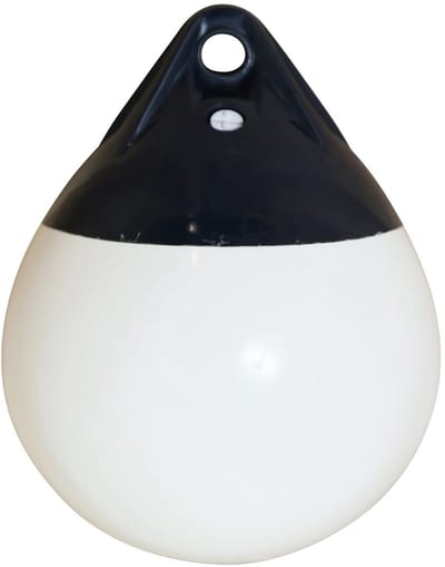 BREG Ronde stootwillen - wit met blauwe kop - Diameter 20 cm