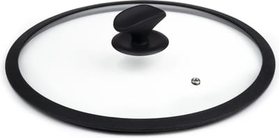 Rosmarino Pandeksel 28 cm - Universeel - Pannendeksel met siliconen rand - Anti Spatdeksel voor Pannen - Zwart