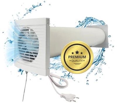 100 m³/h ventilatiesysteem - Wandventilator met kabel en trekschakelaar voor woonkamer, badkamer, kelder, garage, werkplaats, toilet en keuken