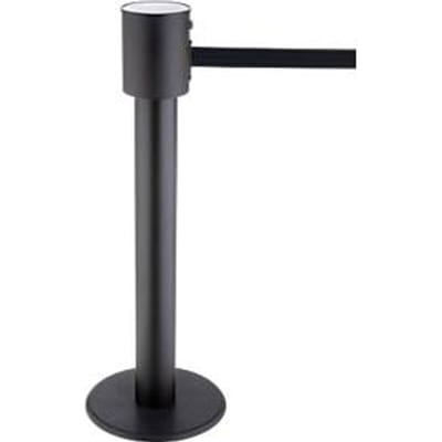 Afzetpaal RS-Guidesystems® GLA 200, zwart, singel zwart & verlengbaar tot 20 m, Ø 350 x H 1000 mm, gelakt metaal & kunststof