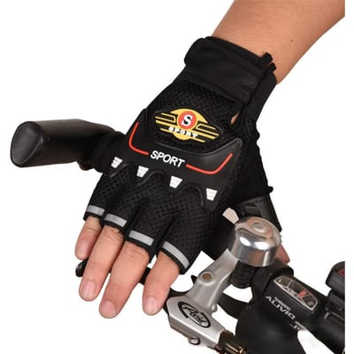 Nieuwe Fietshandschoenen Halve Vinger Guantes Luvas Motorfiets Fiets Ademend Antislip MTB Fiets Fitness Sport Training Handschoen black