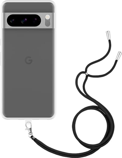 Cazy hoesje met koord geschikt voor Google Pixel 8 Pro Hoesje met Koord - Flexibele Case - Transparant
