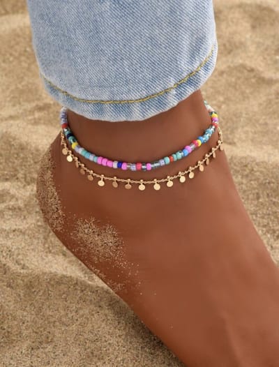 Coin anklet - Enkelsieraad - enkelbandje - anklet bracelet - stainless steel enkelbandje - anklet bracelet - minimalistisch - enkelbandje met muntjes - moederdag - moederdag cadeautje