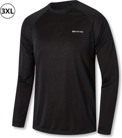 Bovista Rash Guard - Surf Shirt - Zwemkleding - UV Beschermende Kleding - Voor Zwemmen - Surfen - Duiken - Zwart - Maat XXXL