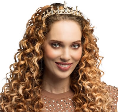 Boland - Metalen tiara Royal Julia Roségoud - Één maat - Volwassenen - Vrouwen - Koningin - Prinses - Royals - Carnaval - Themafeest