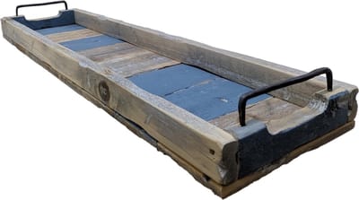 Houten dienblad 78cm langwerpig houten dienblad blauwtint | GerichteKeuze