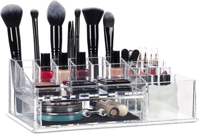 Make-up organizer 16 vakken - transparant - stevig - 1 stuk