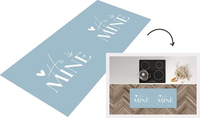 Keukenloper - Loper keuken - Trouwen - Spreuken - 'He is mine' - Quotes - 120x50 cm - Keukenloper vinyl