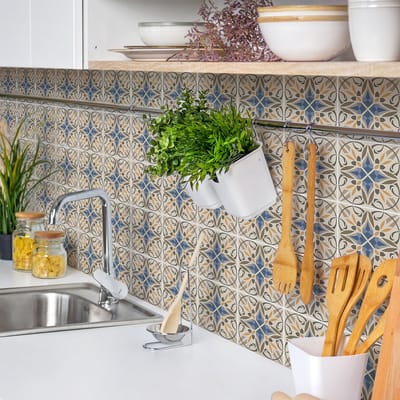 Zelfklevende muurtegelstickers voor keuken en badkamer - 30 AZULEJOS SEBASTIANA tegelstickers - 30 stickers 20x20cm