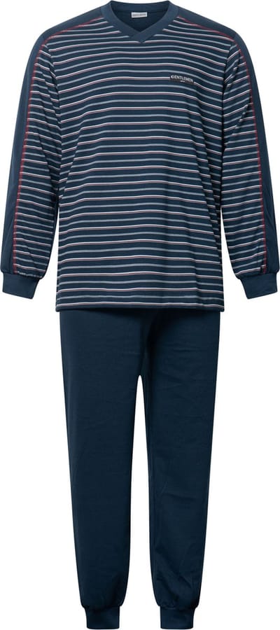Gentlemen heren pyjama licht geruwd - maat XXL - V-hals - Streep marine