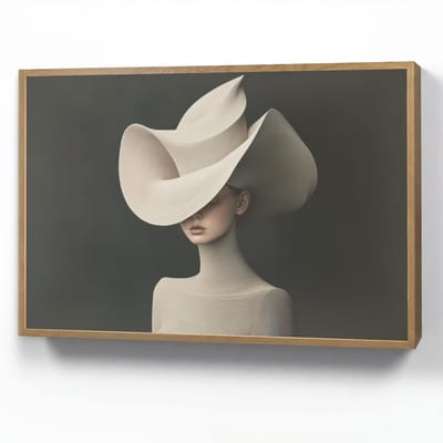 Wandlamp 90x60 cm - Oplaadbaar - Vrouw - Golvende - Hoed - Wandlampen binnen woonkamer - Slaapkamer lamp - Decoratieve nachtlamp - Vloerlamp draadloos