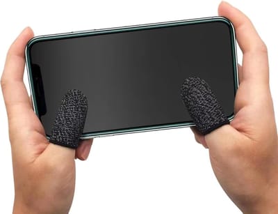 CHPN - Touchscreen handschoenen voor gamen - 2 stuks grijs - Koolstofvezel - Vinger mouwen voor mobiele games - Gamen - Vingerbescherming