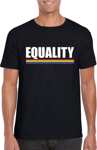 Gay Pride t-shirt zwart Equality heren - LGBT/ Homo shirts S