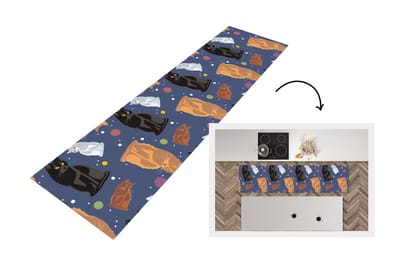 Keukenloper - Loper keuken - Patronen - Kat - Ruimte - 200x50 cm - Keukenloper vinyl