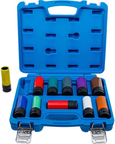BGS Kracht wielmoerdopsleutelset - 1/2 - 15 - 27 mm en speciale wielschroeven - 11 delig